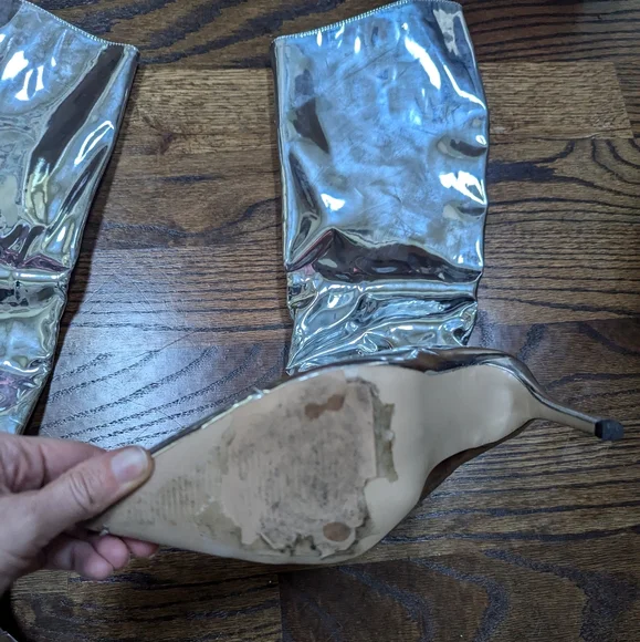 Arqa Metallic knee high boots - Picture 2 of 6